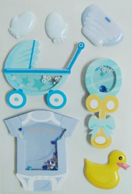 China printed Paper Shaker Sticker with Accessories Rubber Duck design OEM / ODM for sale