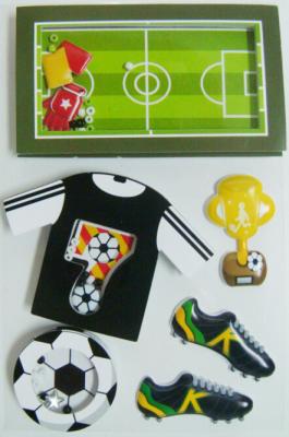 China Black Gray Layered Paper Shaker die cut Stickers Football Game Decorative for sale