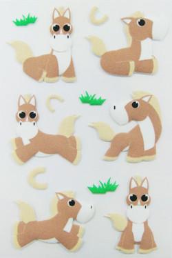 China farm Animal custom PET Puffy horse Stickers For Kids Personalized for sale