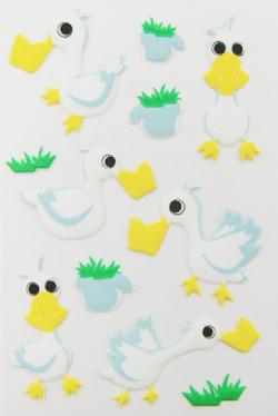 China kids room deco Fuzzy Puffy Stickers Fashion / animal foam stickers duck for sale