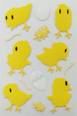 China luminous yellow Decorative Puffy Animal Stickers For Girls stationery for sale