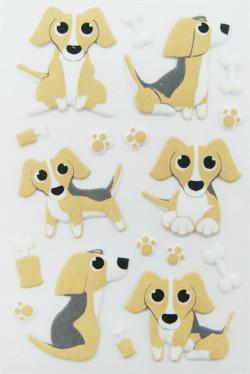 China pup dog home Wall Puffy Animal Stickers custom printed Removable for sale