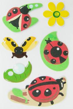 China Cartoon Bugs Cute Puffy Stickers For Kids Animal 3D Offset printing for sale