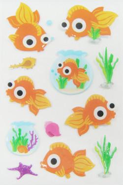 China Cute Fish Stickers Custom Logo For Desk / Wall for sale