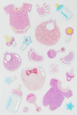 China Cute Baby Girl Japanese Clear Puffy Stickers Lovely Little 3D Shapes for sale