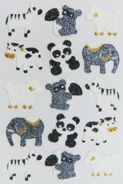 China Japan Style Glitter Stickers Kawaii Colorful Shinning Animals for sale