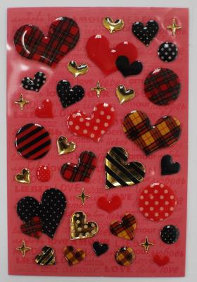 China Fashion Leopard Heart Shaped Epoxy Stickers For Bags / Cell Phone for sale