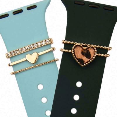 China Breathable IN STOCK 38mm 42mm Decorative Strap Watch Band Charm For Kids Accories Apple Silicone Watch Band for sale