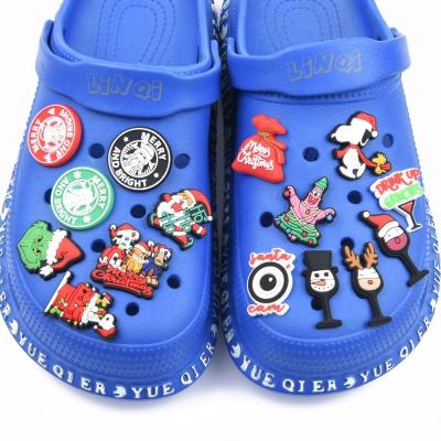 China Custom Clog Charm 2022 Cheap Customizable Logo Fashion Christmas Luxury PVC Shoes Charms With For Clog Shoes Sandal for sale