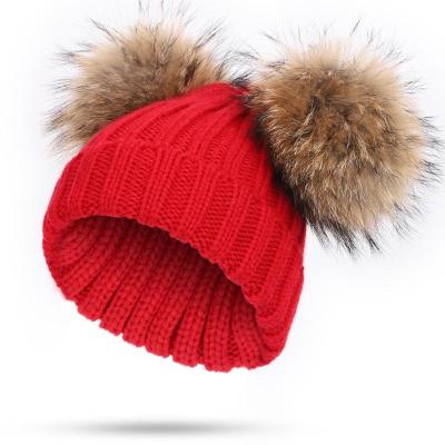 China COMMON Fashion Woven Raccoon Fur Products Women's Warm Hat Cap For Winter Wear for sale