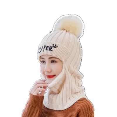 China Ms. Winter Hat Outdoor Set COMMON Warm Loose Comfortable Hat Thickening Scarf Velvet Two-Piece Warmer Plus Hat for sale