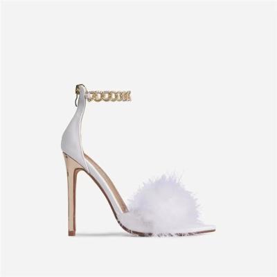 China Fashion Trend Fashion Trend Thin Fuzzy Gorgeous Thin Fuzzy High Heel Women's Fluffy Fur Sandals for sale