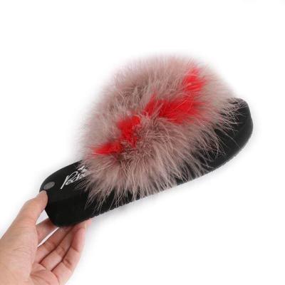 China Wholesale Products Various Sizes Outdoor Cute Ostrich Fur Fashionable Children's New Models Slippers for sale