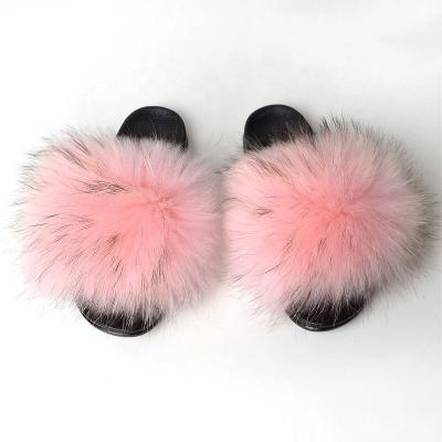 China Fashion trend wholesale and SL sell boutique 2020 children customized imported fox fur slippers and sandals for sale