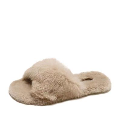 China Fashion trend winter home maomao slippers fashion sale indoor and outdoor literal slippers warm non - to slip thick soles for sale