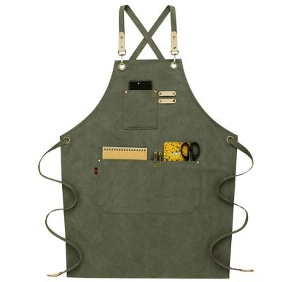 China New Design Canvas Stylist Heavy Duty Canvas Cleaning Apron With Sleeves for sale