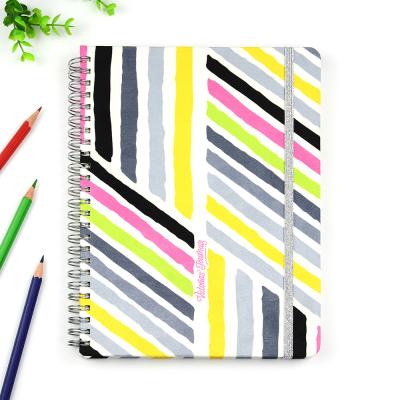 China Customized Hardcover Spiral Notebook Cloth Journal Agenda Notebook Hand Writing Notebook A5 for sale