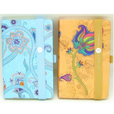 China New Customized Cloth Cloth Cover Notebook Hardcover Printed Cover Diary Printed Cover Diary With Elastic for sale