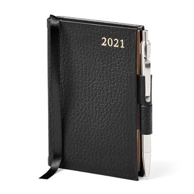 China Simple 2022 Style Business 2021 Business Agenda Luxury Dairy Simple Custom Black 30 Day Journal Leather for sale