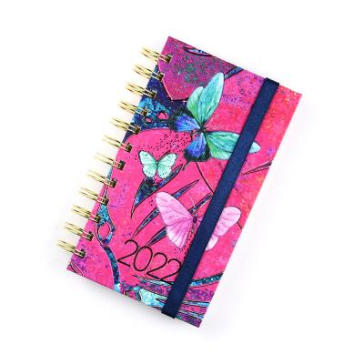 China Custom Colorful Printed Paper Spiral Logo Agenda Diary Planner Pocket Weekly Notebook Pocket Planner for sale