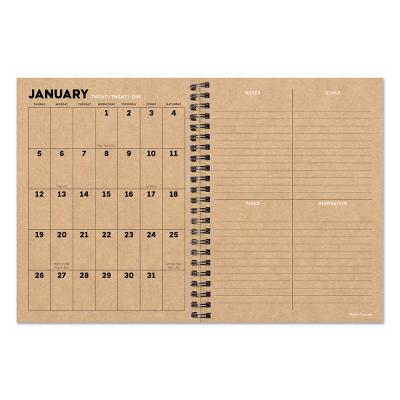 China Office& 2021 School Supplies Hot Sale Planner Hardboard Spiral Cover A5 Or Custom Daily Planner For School Office Planner for sale