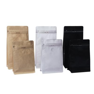 China Biodegradable Pouch Stand Up Resealable PLA Paper Eight Side Sealing Bag Flat Bottom Zip Lock Bag Packaging With Window for sale