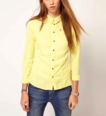 China Anti-Pilling Denim Cambric Women Clothes Fashionable Women Blouses And Shirts for sale