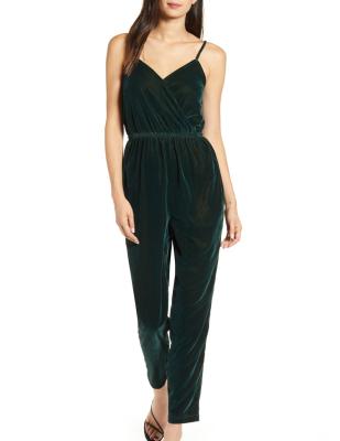 China Slim Front Wrap Velvet Anti-wrinkle Strap Cute Rompers And Jumpsuits For Women for sale