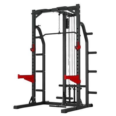 China Universal Commercial Strength Multi Function Equipment Fitness Squat Rack With Half Cabinet Pulley Attachment With Lat Pull Tower Gym Machine for sale