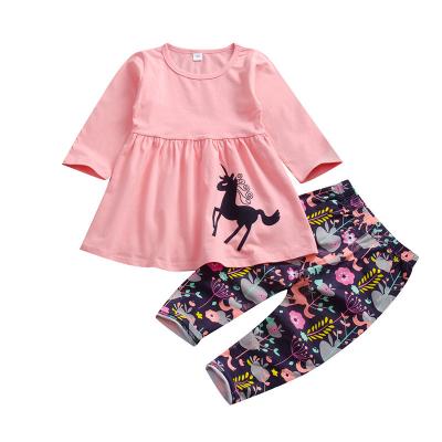 China New European and American fashion washable two-piece set children wear girl dresses for sale