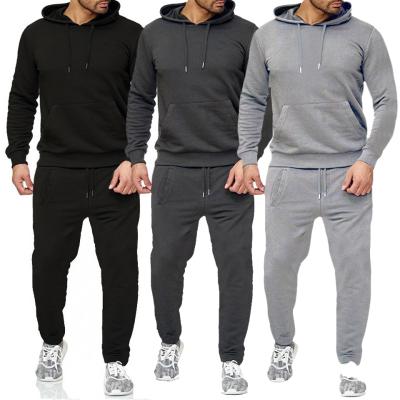 China Thermal Hooded Sweater Suit Custom Printed Two Piece Solid Color Men's Loose Jogging Sportswear Sportswear for sale