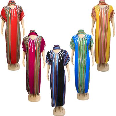 China Abaya Dubai Morocco Muslim Women's Breathable Print Ribbon Maxi Dress Ethnic Retro Dress for sale