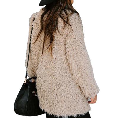 China Autumn And Winter Solid Long Anti-Shrink Sheathed Wool Plus Size Women's Coat for sale