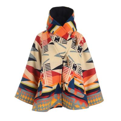 China Autumn And Winter New Long Sleeve Cloth Hooded Printed Women's Breathable Coat for sale