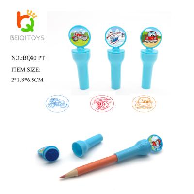 China The stamp with the factory wholesale animal at the top of the pen at the top of the pen in bulk children ink plastic stamp for sale