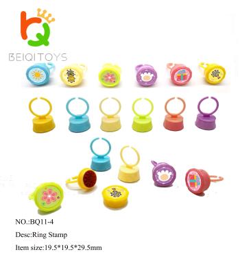 China Self-inking Stamp Ring Small Cheap Gift Toys Finger Ring Stamp Kids Toy Cute Small Girl And Children for sale