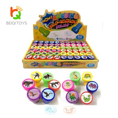 China Children's Toy Colorful Teacher Seal Set School Teacher Dinosaur Round Stamp Stamp Toys for sale