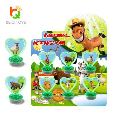 China Children's Toy China Cheap Heart Clear Stamp 6 Pcs Zoo Jungle Safari Animals Stampers For Children for sale