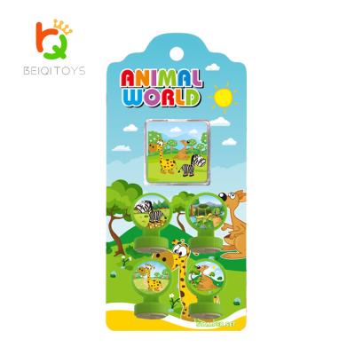 China Children's Toy Cartoon Zoo Animals Stamp Set 4 Stamps With Ink Pad Children Ink Stamp Stationery Gift for sale