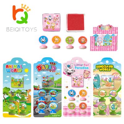 China Children's Toy Custom Stationary Set Box Stationery 4 Themes Rubber Stamps School Children's Stationery Gift Set for sale