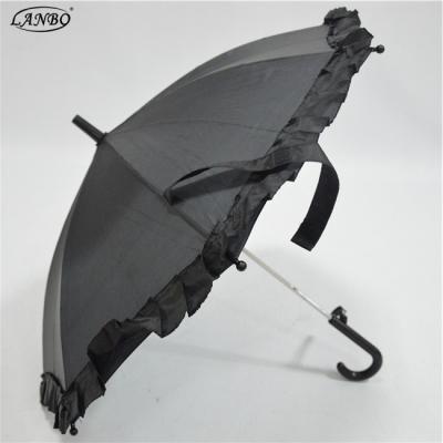 China Safety Cute Manual Open Outlook Child Long Straight Rain Umbrella for sale