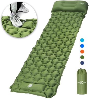 China Lightweight Ultralight Inflatable Camping Sleeping Pad Mat with Built-in Foot Pump, Lightweight Compact Air Mattress Best Sleeping Mat for sale