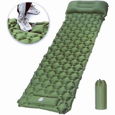 China PE Cotton lightweight portable sleeping mat outdoor custom logo camping inflatable camping sleeping pad sleeping mat air mattress for sale