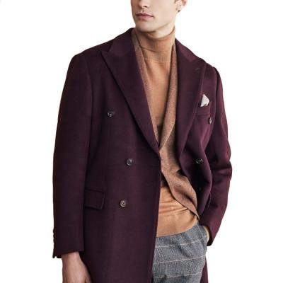 China Qingzhihuo Fashion Autumn Winter Casual Long Jackets Woolen Anorak Overcoat Men's Double Breasted Coat Anti-Shrink Jacket Men for sale