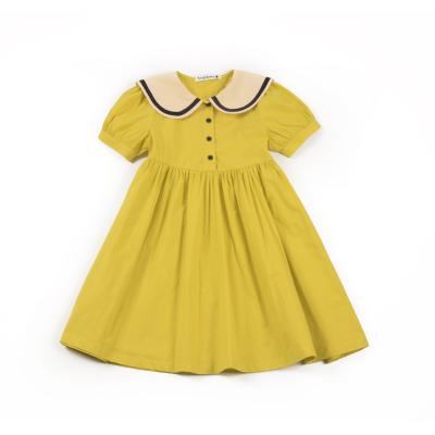 China High quality casual 100% cotton simple dress girl's breathable summer children's clothing for sale