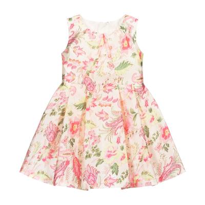 China 2021 Breathable Summer Casual Dress For Girls Kids Girls Dresses Floral Sleeveless Formal Dress for sale