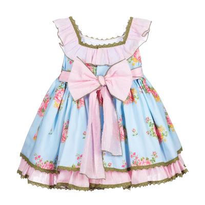 China High Quality Breathable Sleeveless Floral Spanish Birthday Party Dress For Girls for sale