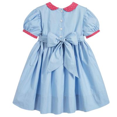 China 2021 Children Clothing Peter Pan Collar Cotton Baby Dress Toddler Girls Breathable Dresses for sale