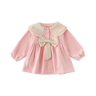 China 2021 Spring Girl Breathable Peter Pan Collar High Quality Cotton Long Sleeve Dresses 3 To 5 Years Old for sale