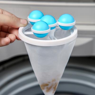 China Conical Fiber Catcher Pocket Washing Machine Filter Pocket Design Floating Mesh Hair Filter Mesh Removal Household Tool for sale